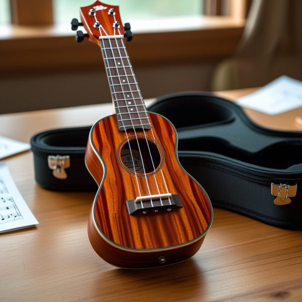 Mahogany Soprano Ukulele with Carrying Case - Image 4