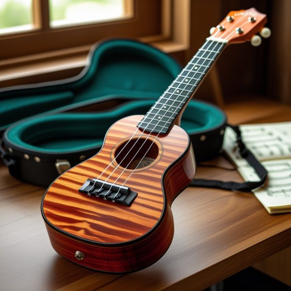 Mahogany Soprano Ukulele with Carrying Case - Image 3
