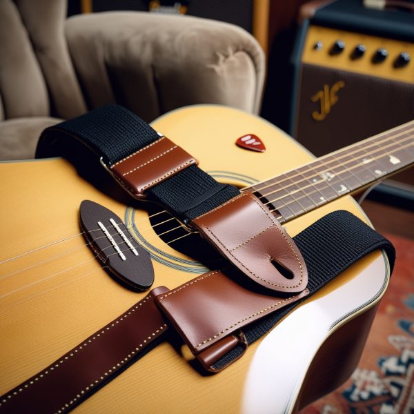 Adjustable Guitar Strap with Leather Ends - Image 3