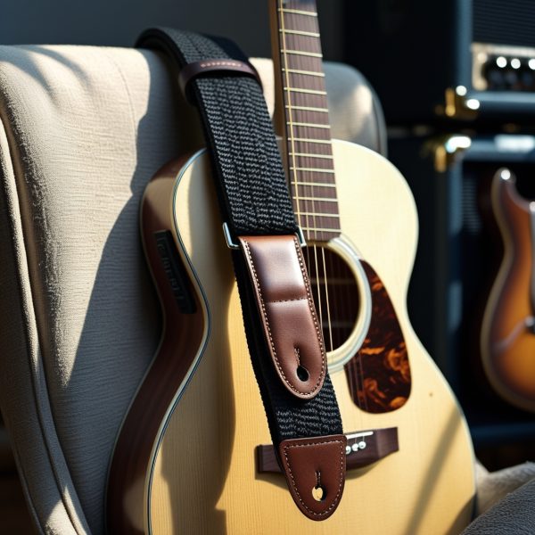 Adjustable Guitar Strap with Leather Ends - Image 2
